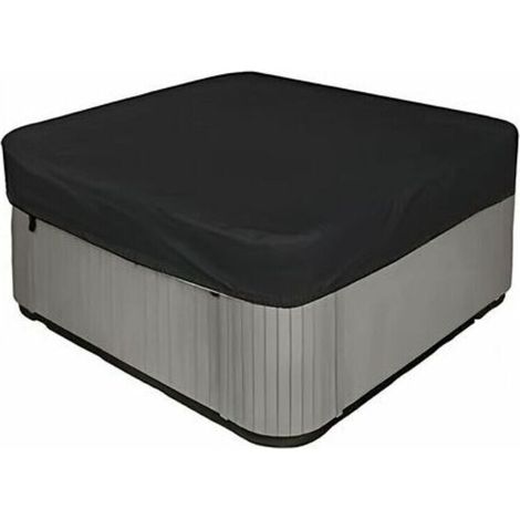 Telo di copertura quadrato per vasca idromassaggio in tessuto 210D impermeabile e resistente ai raggi UV – 231 x 231 x 30 cm – Nero