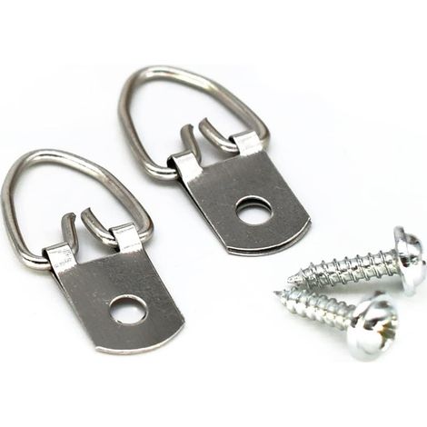 100 anillos en D resistentes con tornillos para colgar relojes, pinturas, obras de arte, marcos de cuadros y punto de cruz