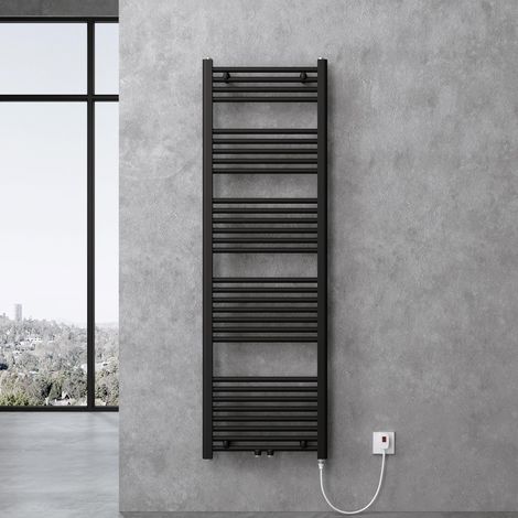 doporro Radiador de Baño Calentador de Toallas 160x60cm Radiador Tubular Horizontal Calefacción Eléctrica Antracita con Elemento Calefactor Eléctrico 800W (1/5)