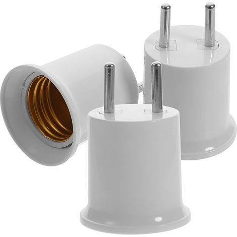 Adaptador de bombilla E27/E26 BESPORTBLE de 3 piezas en ABS y cobre, portalámparas para tomacorriente de iluminación, conexión confiable para bombillas LED y apliques de pared. (1/5)