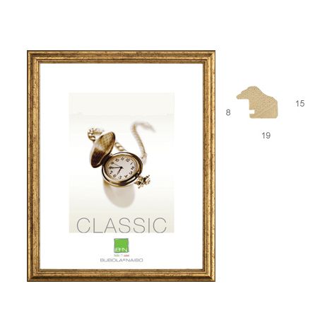 BUBOLA & NAIBO - CORNICE CLAUDIA SERIE CLASSIC IN LEGNO COLORE ORO 18 X 24 CM. 5000 OO 06