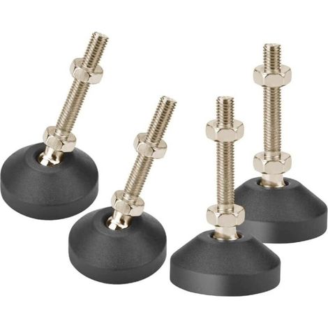 Drenky Leveling Feet, Heavy Duty Height Adjustable Furniture Leg Stainless Steel 4pcs M10 x 50mm Angle Adjustment Screw with T Nut (1/4)