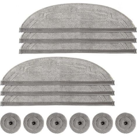 Lot de 6 recharges de serpillères pour aspirateur Robot Roborock S8 MaxV Ultra / S8 Max Ultra, avec Deux modules de Vibration sonore, Lot de 6 tampons de Nettoyage des Bords (Lot de 12) (1/5)