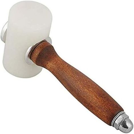 Marteau de sculpture sur cuir, maillet pour bricolage, maroquinerie, club de couture en cuir de vache, tête en T en nylon, manche en bois de 18 cm (1/5)