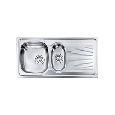 Lavello MONDIAL 100x50 2 vasche sinistre+ gocciolatoio ACCIAIO INOX finitura satinato (1/3)
