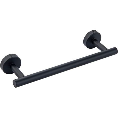 Porte-Serviettes Salle de Bain Barre 40cm Porte Serviette en Acier INOX SUS304 Perçage Mural avec Vis pour Salle de Bain Cuisine Lavabo,Noir (1/4)