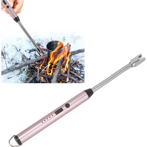 Allumeur à arc électrique pulsé, réchaud à gaz coupe-vent, allumeur de bougie d'aromathérapie, or rose (1/5)