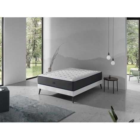 Matelas 160X200 OLYMPO SPRING, Epaisseur 30 CM, Moussee a memoire, ressorts, ergonomique et respirant. Fermeté 3/5 Moyenne