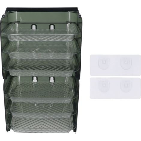 Kitchen Rack Organizer PP Wall Mounted Multi Layer Kitchen Vegetable Meat Storage Shelf for Pantry Countertop (1/4)