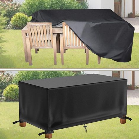 Gartenmöbelabdeckungen, Gartentischabdeckung 260x100x70cm/LxBxH 600d Oxford wasserdichte Möbelabdeckung mit Kordelzug und Schnallenverschluss, wasserdicht, staubdicht und reißfest (1/5)