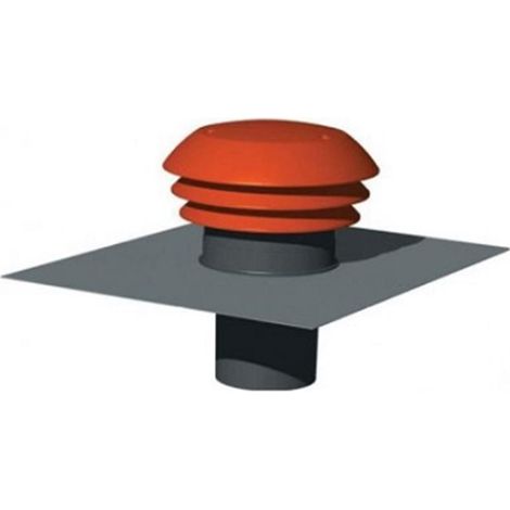 Dachhaube 125mm für VMC-Abzug, Ziegelfarbe, Unelvent