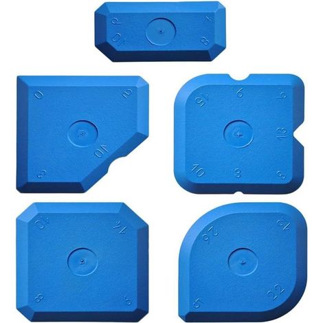 Fugenglätter-Set, 5-teiliges Fugenspachtel-Set, Komplettset zum Entfernen und Renovieren von Silikon, Blaues Fugenwerkzeug-Set