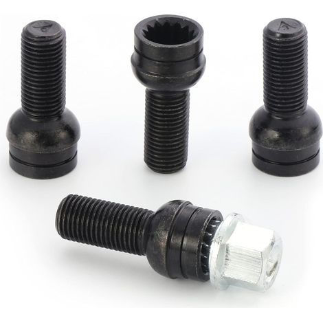 DOUDOU 4 x Boulon de Roue en Acier(M14 1.5 MM) Écrou de Roue Écrou de Cadenas Boulon de Protection de Roue (1/5)
