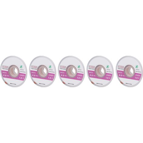 Mèches à dessouder tressées non nettoyantes (lot de 5), outil de retrait, largeur 2 mm, longueur 1,5 m (1/5)