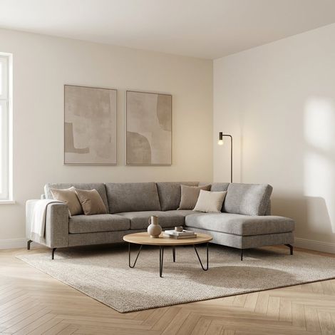 3-Sitzer Ecksofa Perla Stoff taupe rechts (1/5)