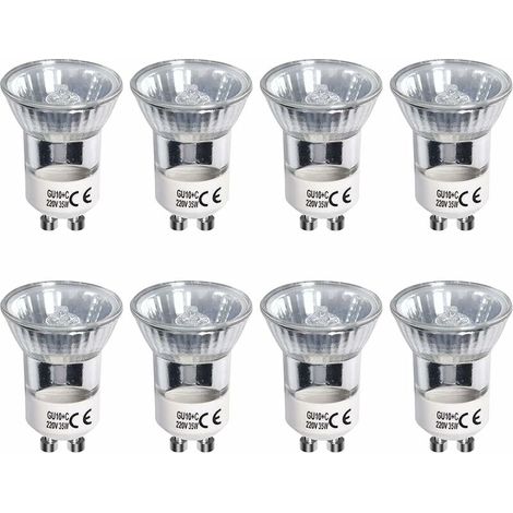 Pack of 8 GU10 Halogen Bulbs Reflector 35W Warm White 2700K Dimmable Halogen Spotlights 120° Beam Angle 360lm AC 220-240V Mini GU10 Diameter 35mm (1/5)