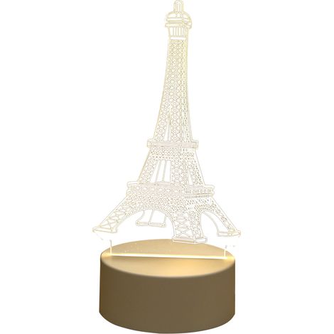 Veilleuse LED 3D en forme de tour de fer, éclairage chaud, point accrocheur pour la décoration de la chambre à coucher (1/5)