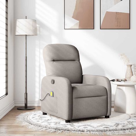 Fauteuil de massage inclinable-Chaise de relaxation-Fauteuil Relax Taupe Tissu 409753 (1/5)