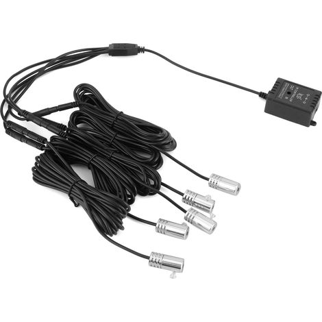 Lampe d'ambiance intérieure à LED, éclairage décoratif pour portières et tableau de bord, éclairage de plancher, télécommande sans fil pour la musique, prise allume-cigare avec 5 LED (1/5)