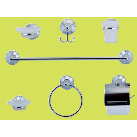cf da 7 pz serie bagno cromo mod Australia 8400 arredo accessori wc toilette (1/2)