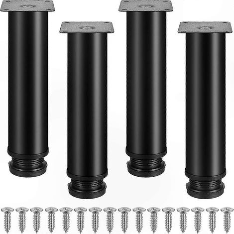 Verstellbare Möbelfüße aus Edelstahl, Set mit 4 Tischbeinen aus Metall, 10 mm hohe Schrankstütze, ideal für Sofas, Betten und Arbeitsplatten. (1/5)