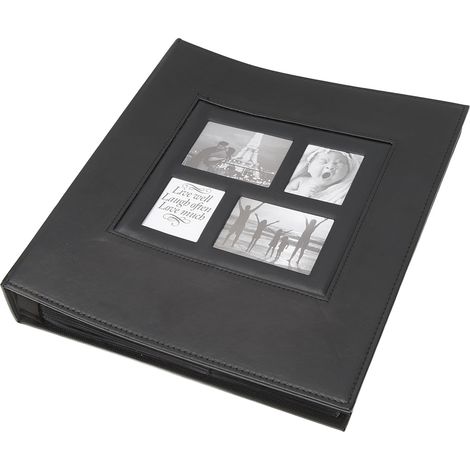 Album photo 600 pochettes 15 cm (6 pouces) en cuir PU facile à nettoyer, noir, idéal pour ranger et collectionner vos photos. (1/5)