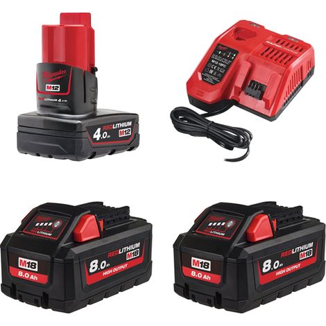 Kit Energy : 2 Batteria M18™ + Batteria M12™ + Caricabatterie M12™ Milwaukee M18 HNRG-802 (1/3)