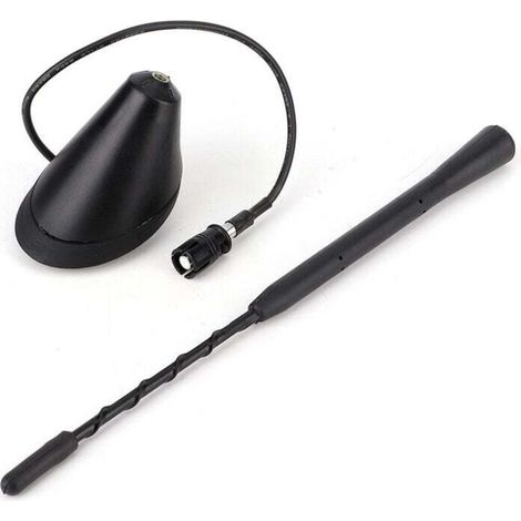 Antenne c3, Antenne de Voiture, mât d'antenne de Tige d'antenne en Spirale AM de Radio FM Universelle Noire de Voiture avec la Base