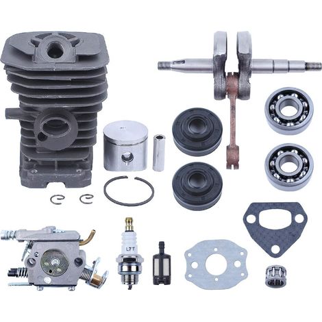 Ensemble de joint d'arbre, palier de vilebrequin, carburateur, piston de cylindre de moteur 38 mm pour révision de tronçonneuse Husqvarna 136 137 141 142 (1/5)