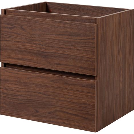 Meuble de salle de bain suspendu, chêne noyer, 60 x 46 x 60,7 cm, sans plan de travail (1/5)