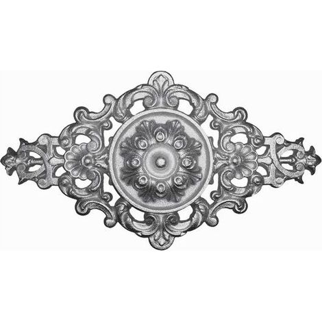 Palmette avec détail floral - Hauteur 200mm Longueur 400mm - À visser dans taraudage M6 - Aluminium -