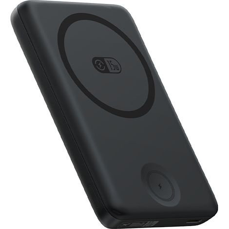 Powerbank 2 in 1 da 10000 mAh con USB-C per iPhone, Apple Watch e MagSafe da 27 W con cavo USB-C - Nero (1/3)