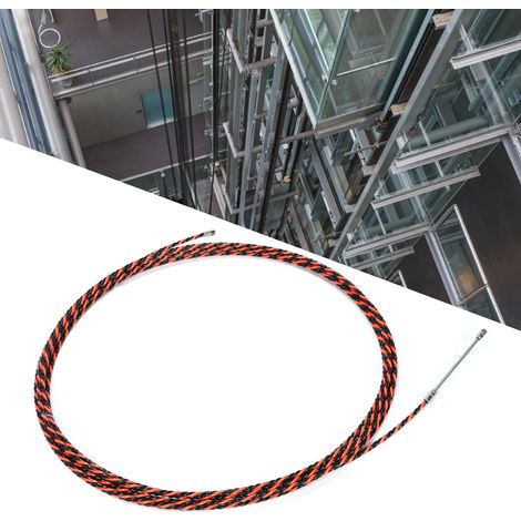 Câble en acier torsadé rouge et noir de 10 m pour levage par grue à tour d'ascenseur, avec fil d'acier gainé de plastique (1/5)