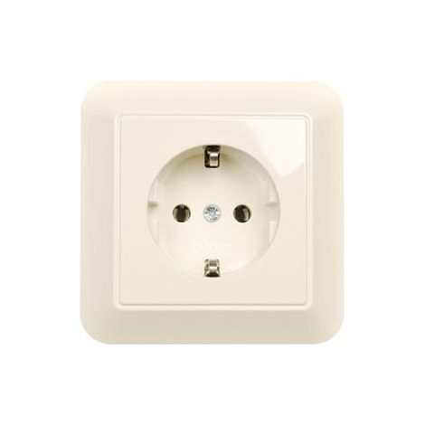Prise SCHUKO Merten avec plaque compl. 1-M blanc polaire brillant insert