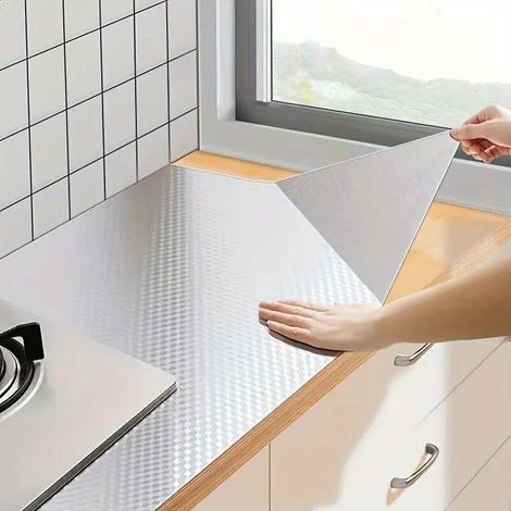 1 rouleau de cuisine résistant à la chaleur - autocollant de mur d'huile imperméable à l'eau - facile à nettoyer (60 300cm) (1/5)