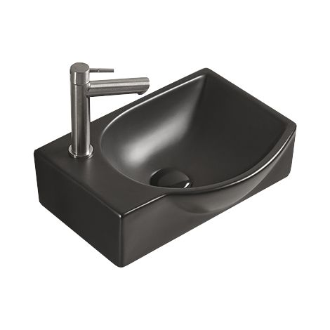 Mexen Mista Aufsatzwaschbecken rechts 40 x 28 cm, Schwarz matt - 22174085R (1/2)
