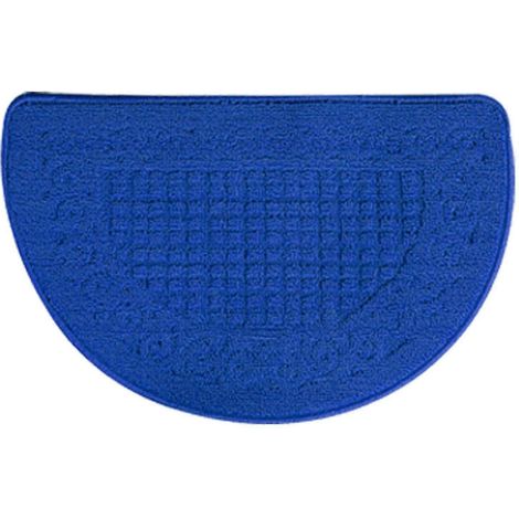 Tapis de porte/tapis de sol/tapis anti-poussière semi-circulaire, fibre de polyester, absorbant, antidérapant, convient à une utilisation intérieure et extérieure, bleu, 48x78 cm (18,9x30,7 pouces). (1/5)