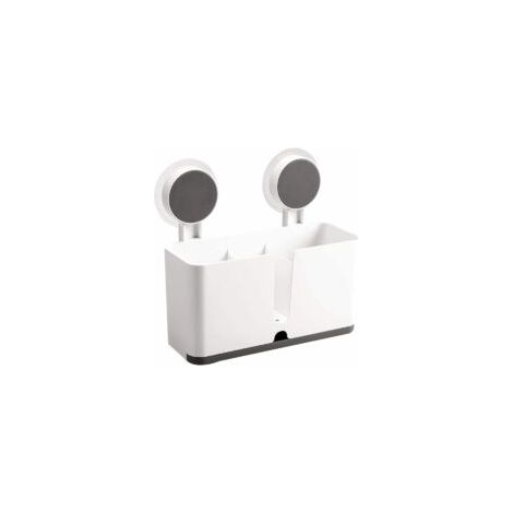 Organizzatore per la cucina, porta posate, organizer per lavello, scolapiatti, porta utensili da appendere con 2 ventose - Crezuo