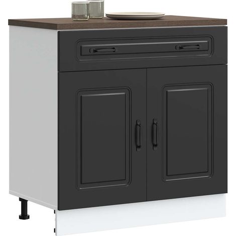 Küchenunterschrank Kalmar Schwarz Holzwerkstoff