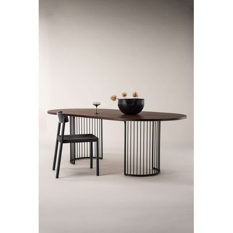 Hamneskär table de salle à manger 110x220cm noyer décor. (1/4)