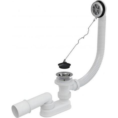 Siphon de baignoire, chromé (1/2)