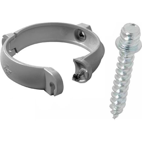 Ensemble de 1 collier tube de descente Ø80 Gris + 1 Vis 7x40mm - Arcanaute