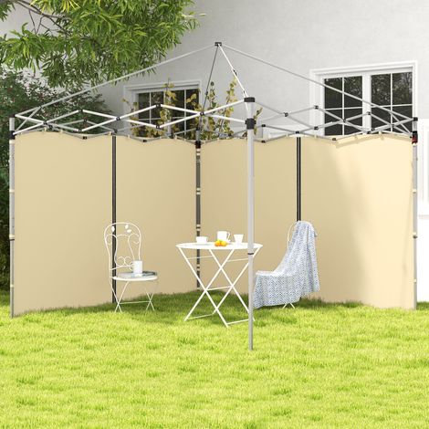 Parois latérales de Rechange Barnum panneaux latérals pour tonnelle 3 x 3 ou 3 x 6 m 2 pièces beige (1/5)