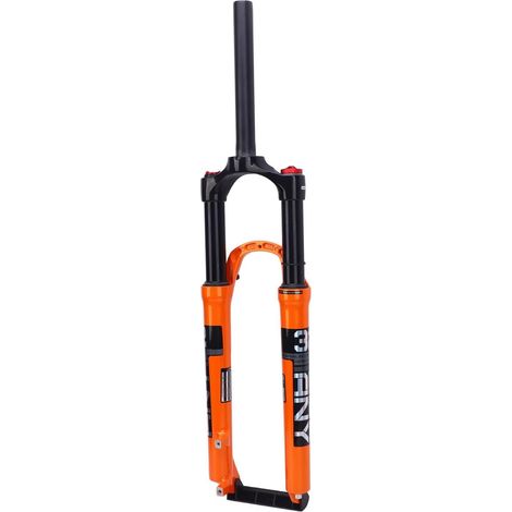 Fourche à Suspension Fourche à Suspension Avant 27,5 Pouces Alliage Amortisseur Avant VTT Orange Voyage 120mm (1/5)