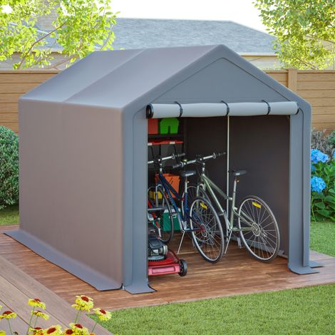 Mobili giardino riparo in acciaio grigio 296x190x200 cm OKMYHOME (1/5)