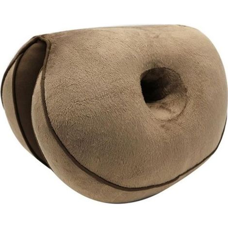 Coussin de siège Coussin orthopédique en mousse à mémoire de forme pour douleurs sciatique coccyx et hanche - café (1/4)