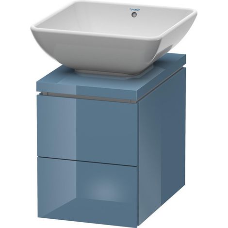 Meuble sous-vasque L-CUBE 320x477x400mm bleu pierre brillant