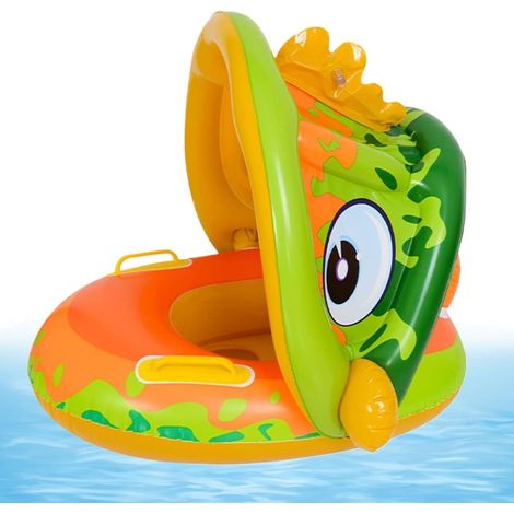Flotteurs de piscine pour bébés et tout-petits - Bouée gonflable avec auvent - Flotteurs avec poignées - Pour filles de 036 mois - Pour vacances, réunions, fêtes, rivière, lac (1/4)