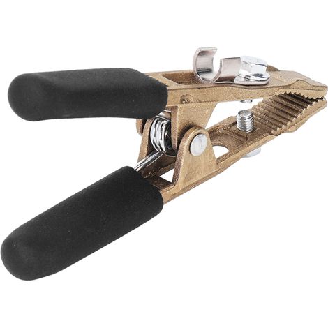 Masseklemme aus Messing für WIG-Schweißen, 260-A-Massekabelklemme, Erdungsschraubstock mit schwarzer Ummantelung, Argon-Lichtbogen-Elektrowerkzeug. (1/5)