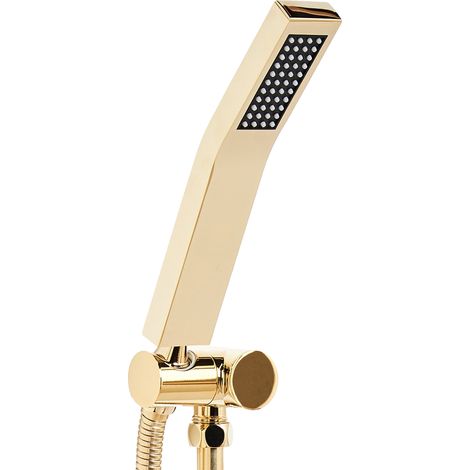 Ducha de mano moderno clásico rectangular 1 modo de rociado metal dorado Amboro